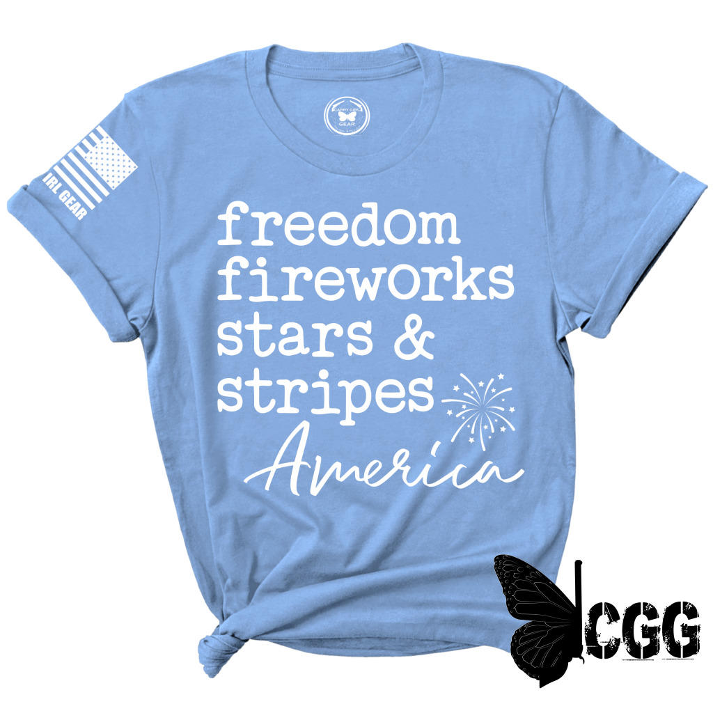 Freedom Fireworks Tee Xs / Red Unisex Cut Cgg Perfect