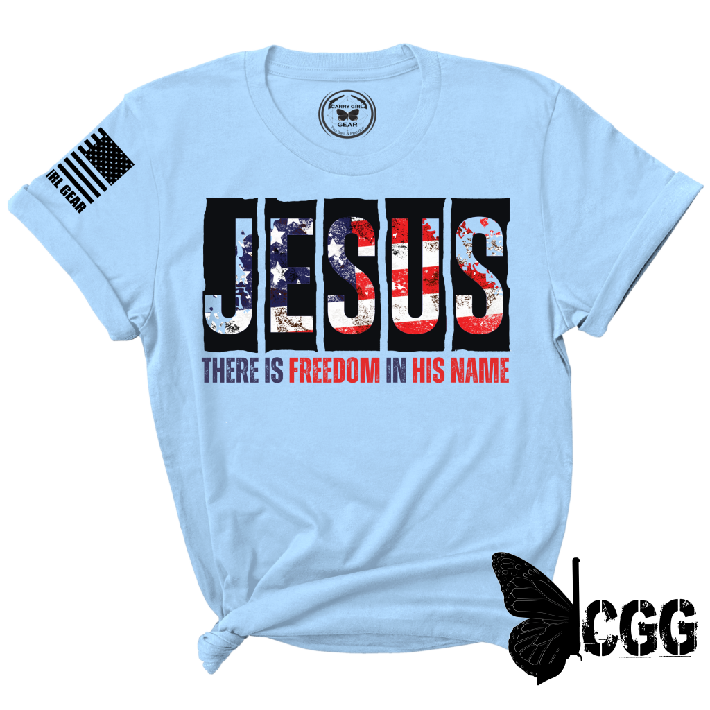 Freedom In His Name Tee Xs / Blue Unisex Cut Cgg Perfect