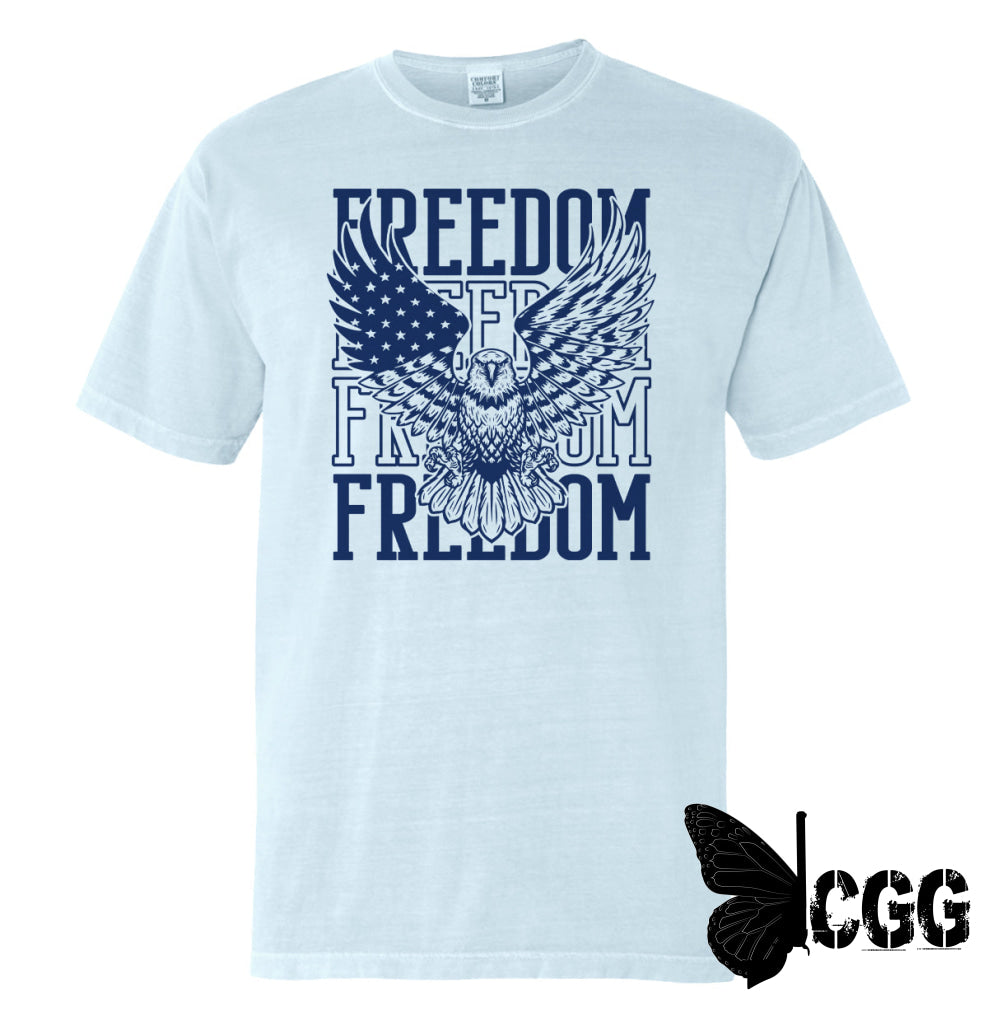 Freedom Repeated Eagle (Front) Chambray / S Comfort Colors Tee Nc - Apparel