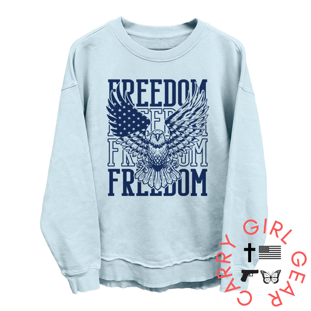 Freedom Repeated Eagle (Front) Nantucket Breeze / S Coastal Terry Poncho Nc - Apparel