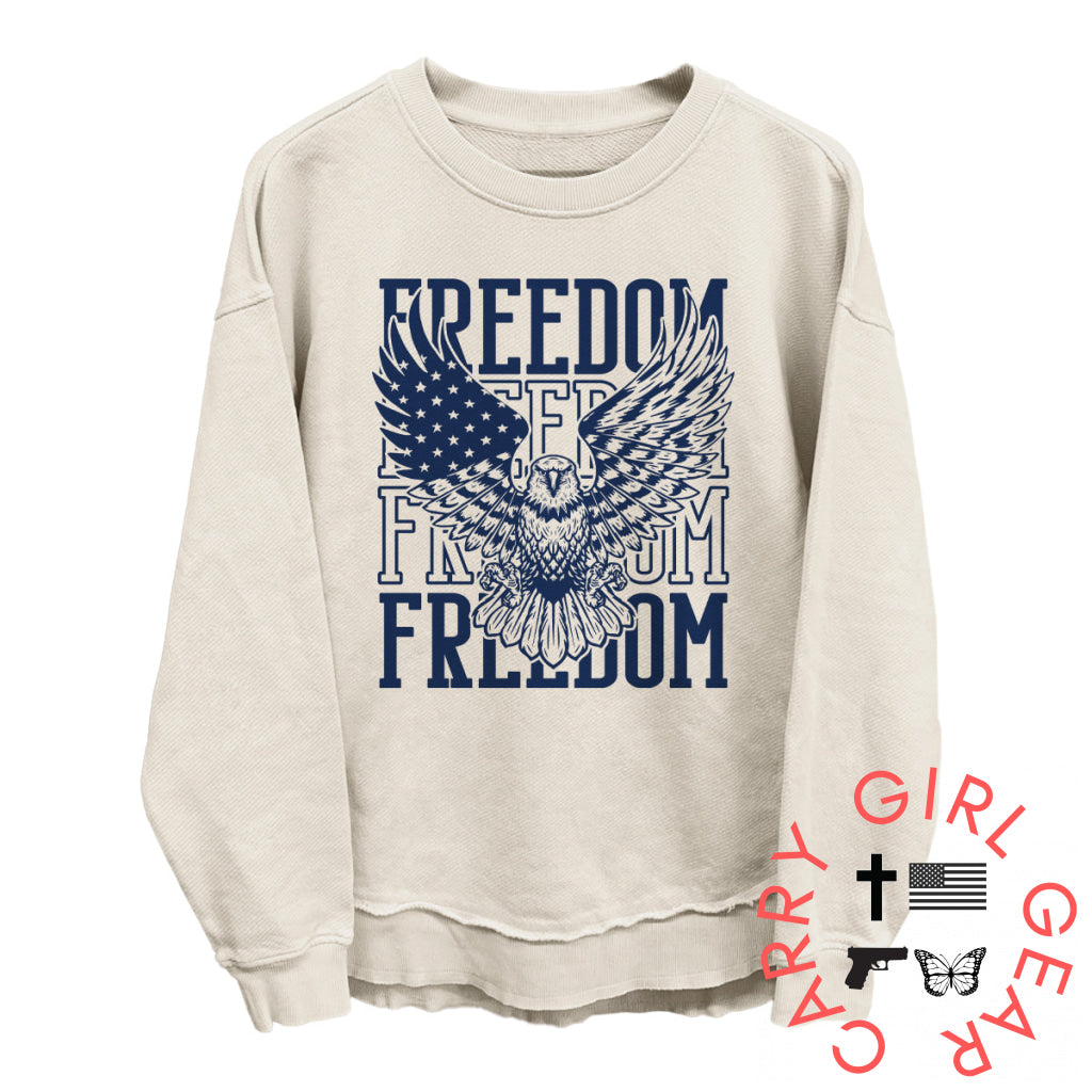 Freedom Repeated Eagle (Front) Tapioca / S Coastal Terry Poncho Nc - Apparel