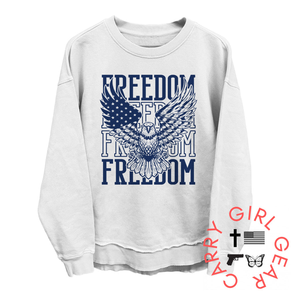 Freedom Repeated Eagle (Front) White / S Coastal Terry Poncho Nc - Apparel