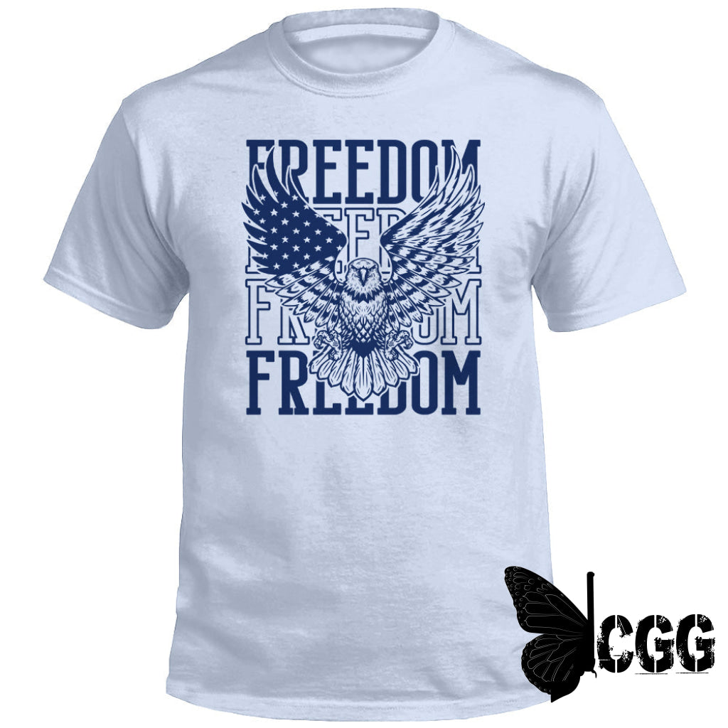 Freedom Repeated Eagle (Front) Light Blue / S Tee Nc - Apparel