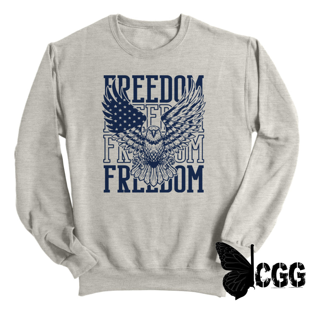 Freedom Repeated Eagle (Front) Oatmeal / S Sweatshirt Nc - Apparel