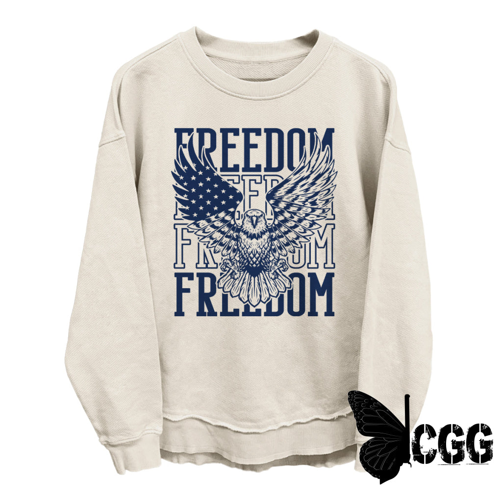 Freedom Repeated Eagle (Front) Tapioca / S Coastal Terry Poncho Nc - Apparel