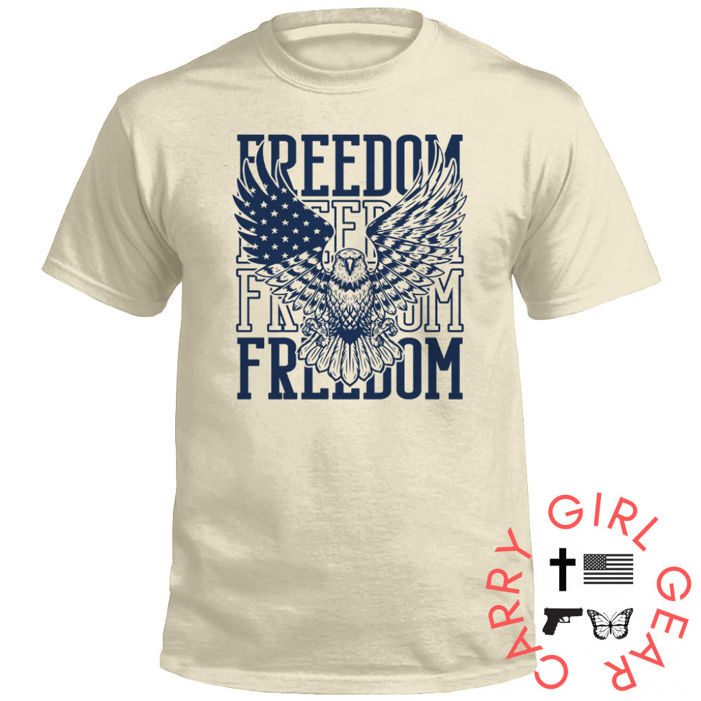 Freedom Repeated Eagle (Front) Natural / S Tee Nc - Apparel