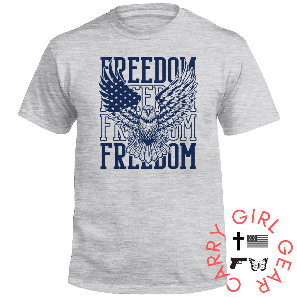 Freedom Repeated Eagle (Front) Sport Grey / S Tee Nc - Apparel