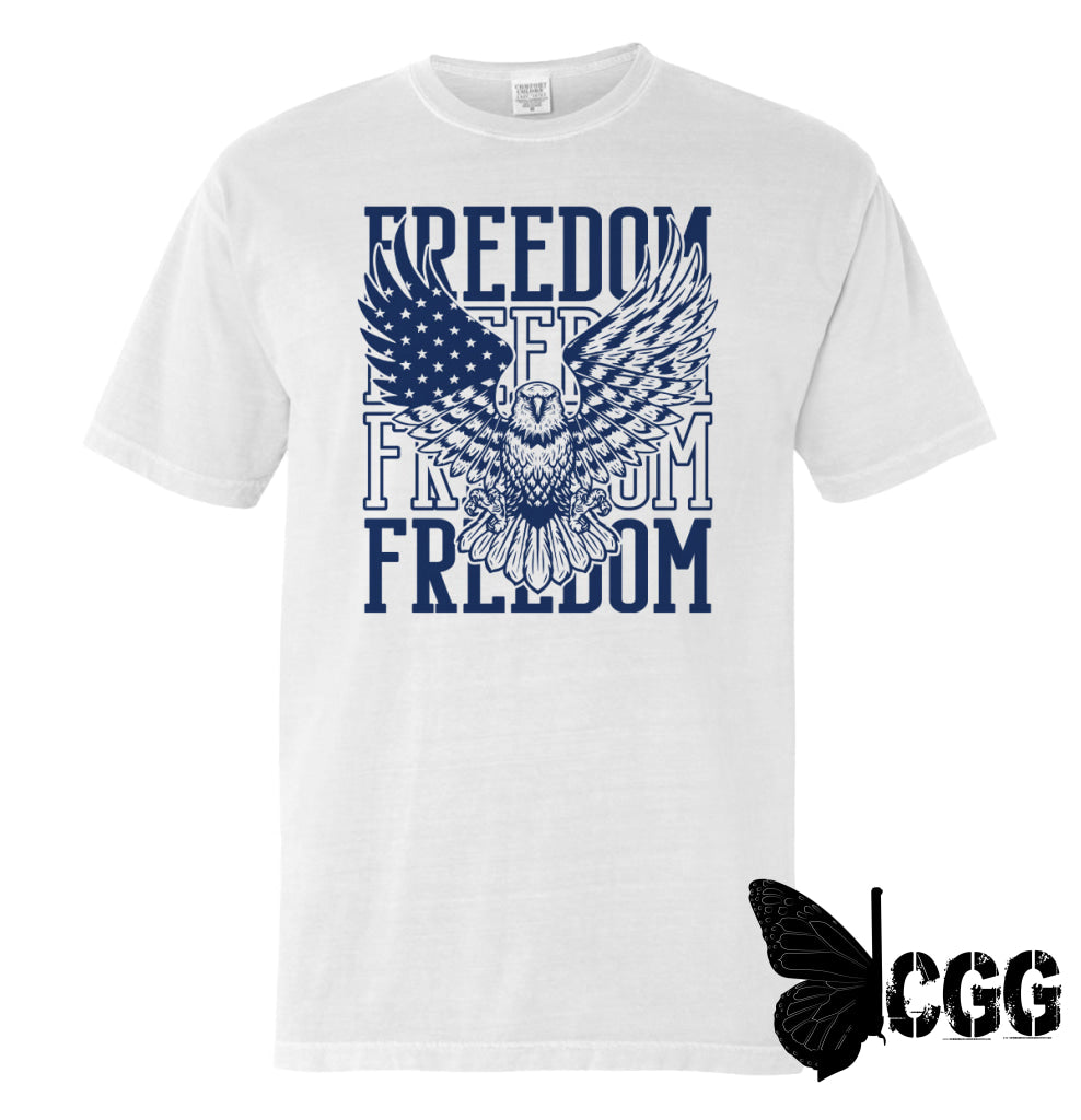 Freedom Repeated Eagle (Front) White / S Comfort Colors Tee Nc - Apparel