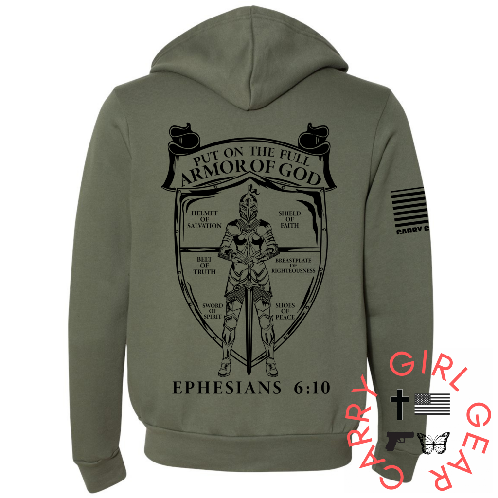 Full Armor Zippered Hoodie Military Green / Xs
