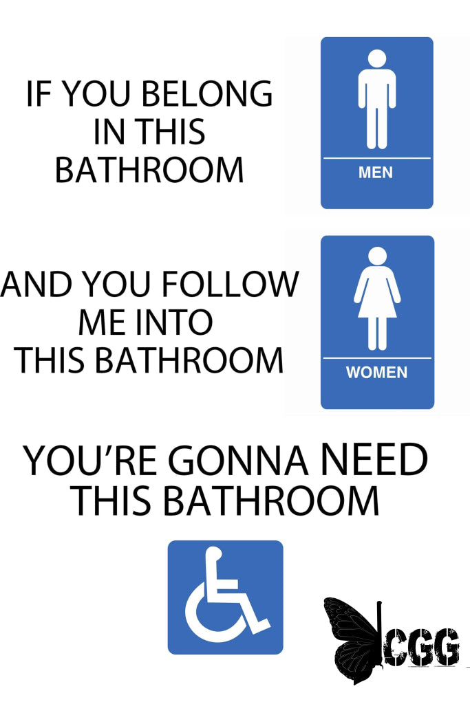 Gender Confusion Bathroom Sticker For Woman Sticker