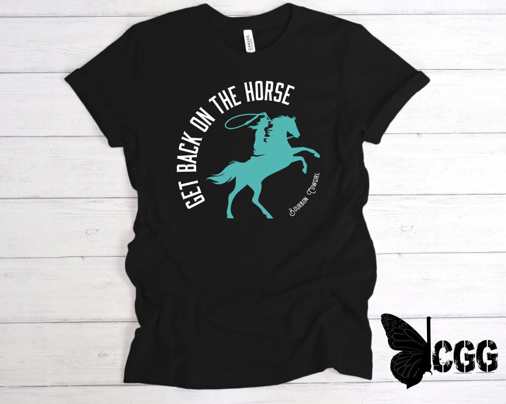 Get Back On The Horse Black Graphic Tee Shirt - Bourbon Cowgirl Shirts