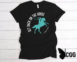 Get Back On The Horse Black Graphic Tee Shirt - Bourbon Cowgirl Shirts