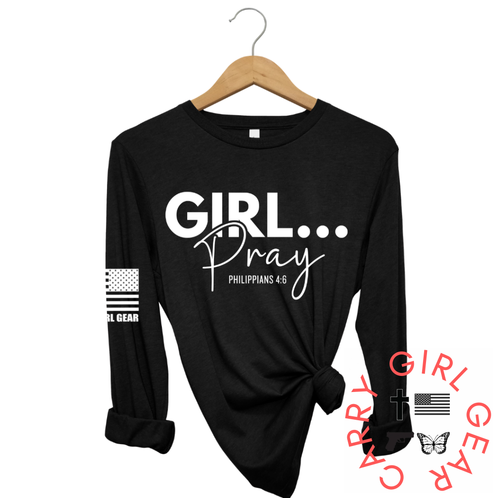 Girl...pray Long Sleeve Black / Xs