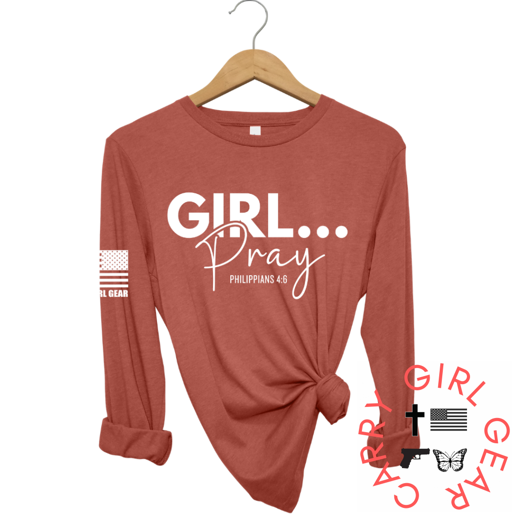 Girl...pray Long Sleeve Clay / Xs