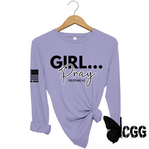 Girl...pray Long Sleeve Lavender / Xs