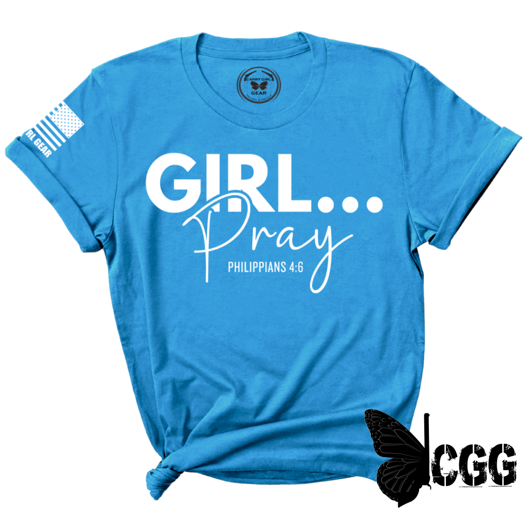 Girl...pray Tee Xs / Turquoise Unisex Cut Cgg Perfect Tee