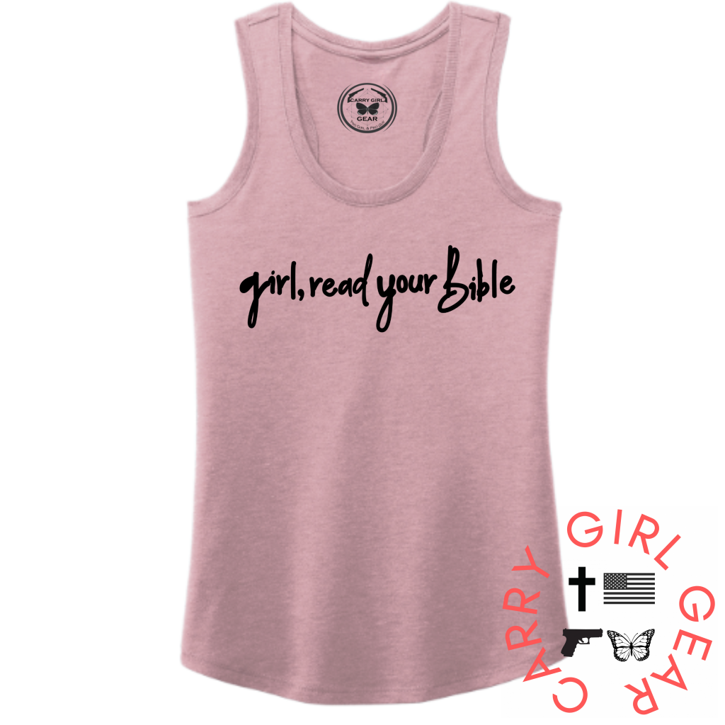 Girl Read Your Bible Tank Top Xs / Lavendar Tank Top