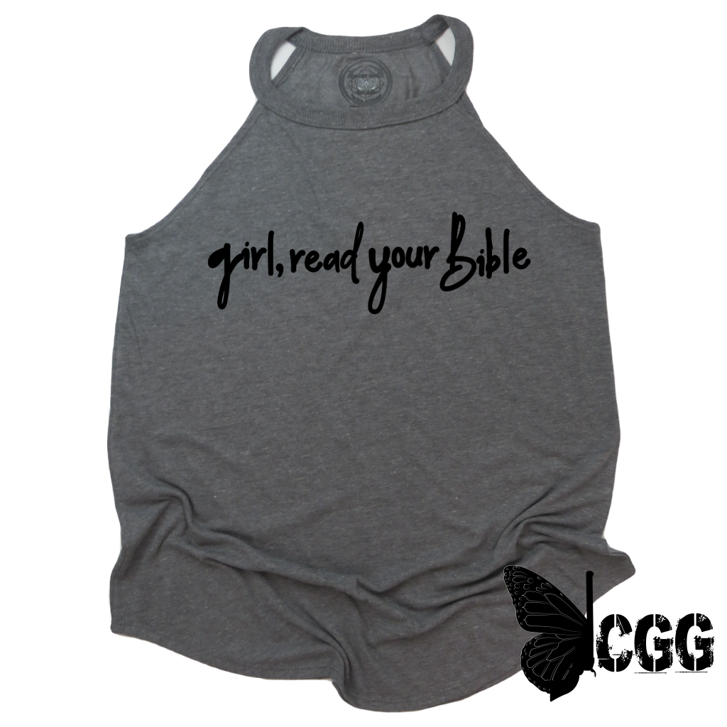 Girl Read Your Bible Tank Xs / Grey Cgg Badass Tank