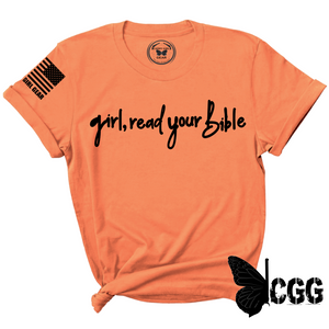 Girl Read Your Bible Tee Xs / Coral Unisex Cut Cgg Perfect Tee