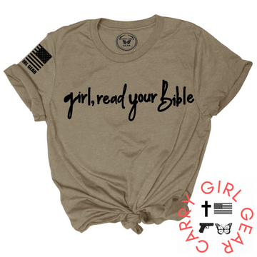 Girl Read Your Bible Tee Xs / Latte Unisex Cut Cgg Perfect Tee