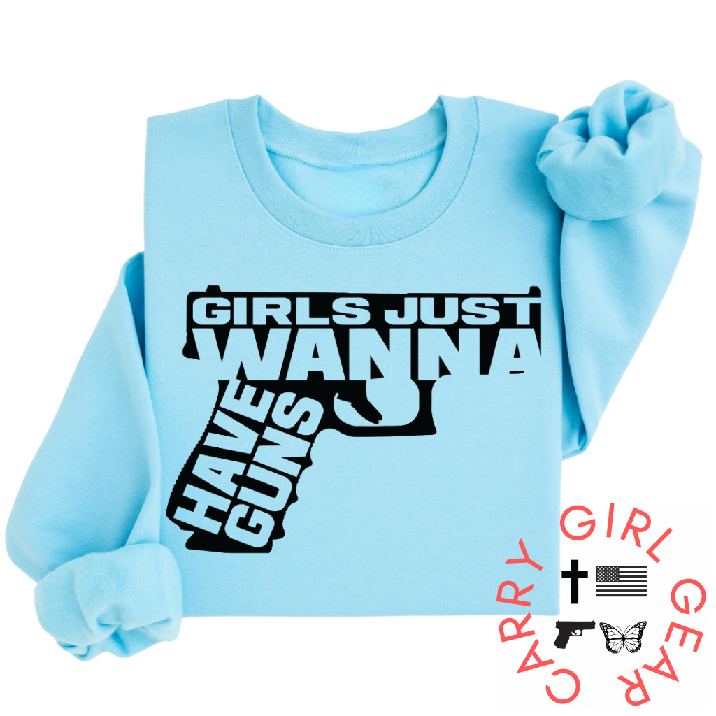 GIRLS JUST WANNA SWEATSHIRT SWEATSHIRT / SKY BLUE / XS