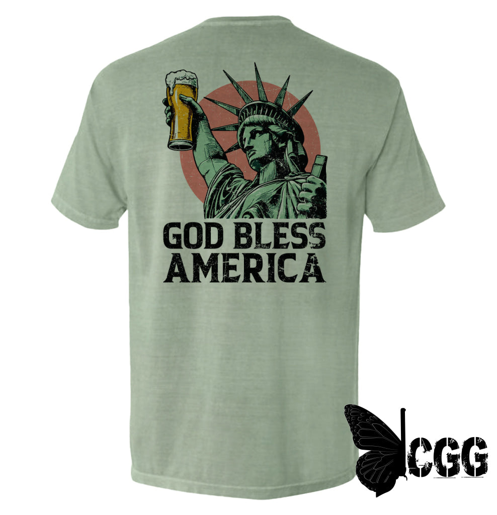 God Bless America Bay / S Comfort Colors Pocket Tee Nc - Apparel