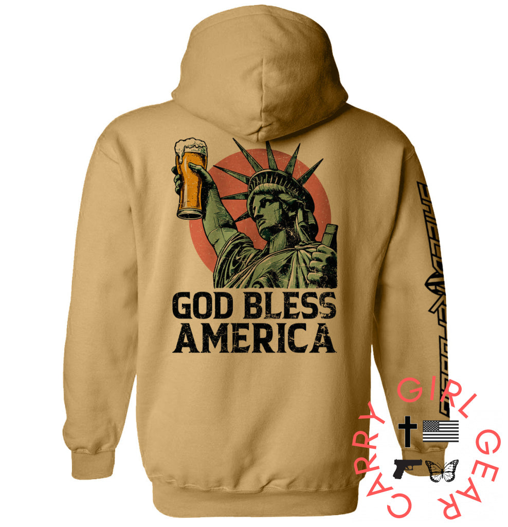 God Bless America Sand / S Hoodie Nc - Apparel