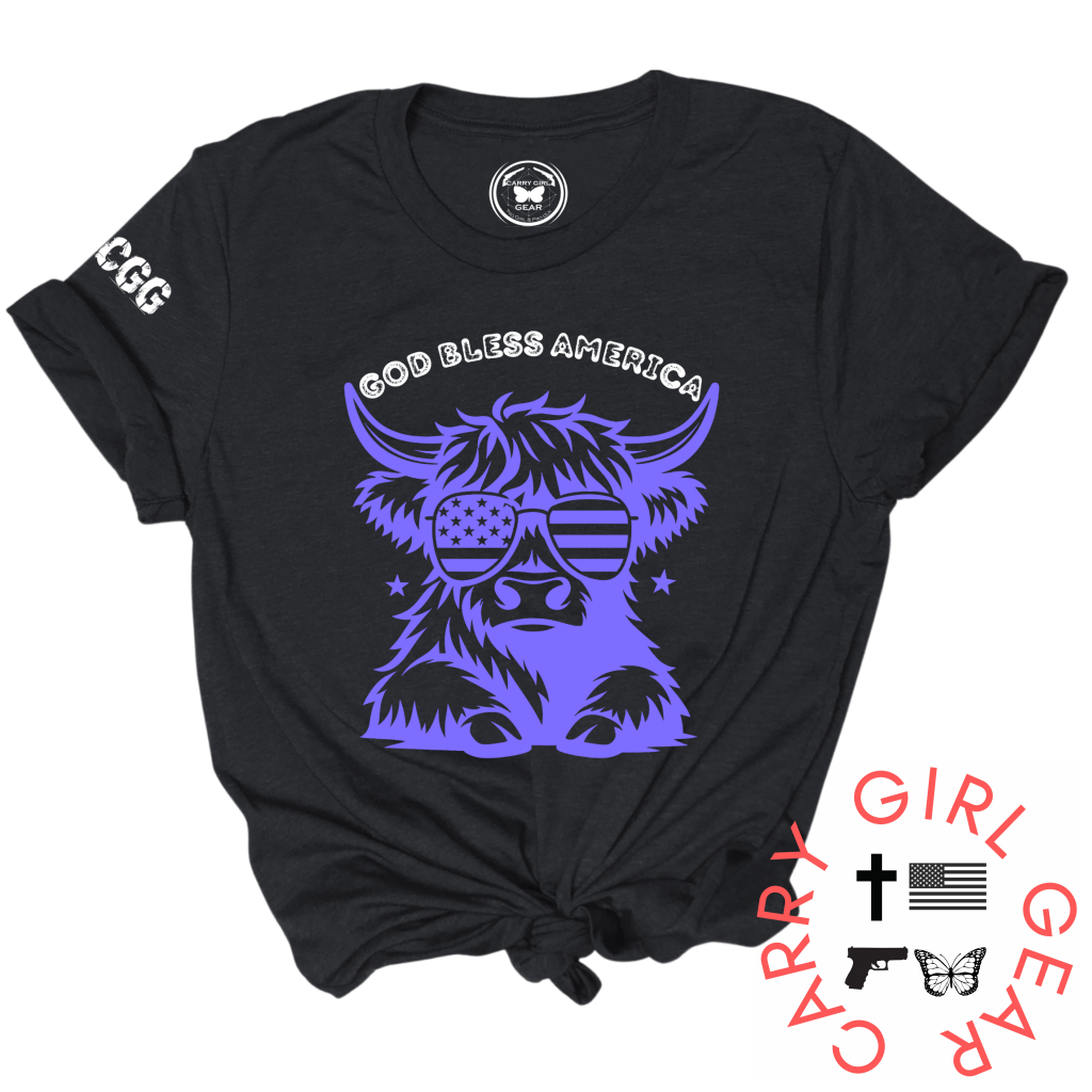 God Bless America***June 2024 Club Tee Xs / Black Womens Cut