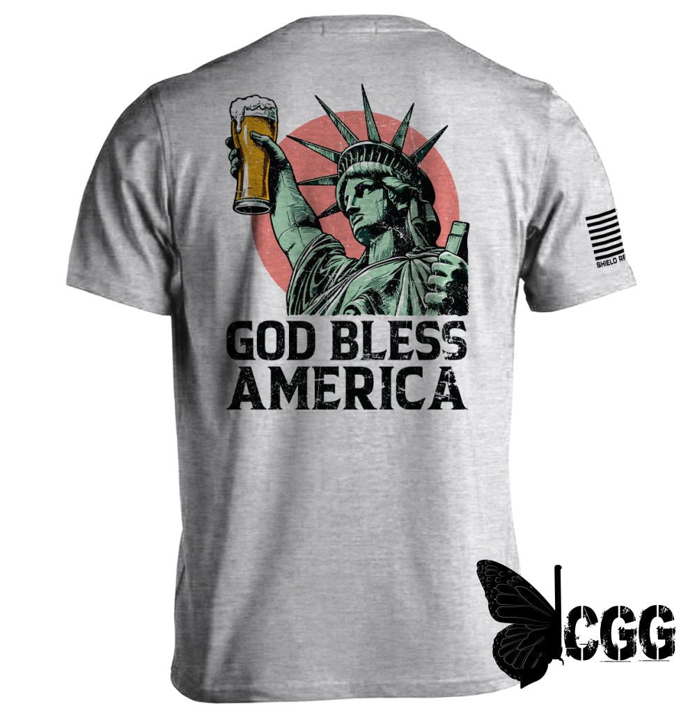 God Bless America Sport Grey / S Tee Nc - Apparel