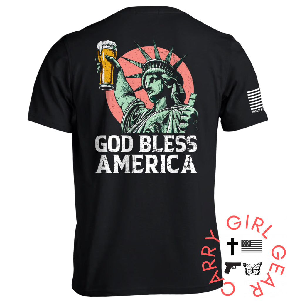 God Bless America Black / S Tee Nc - Apparel