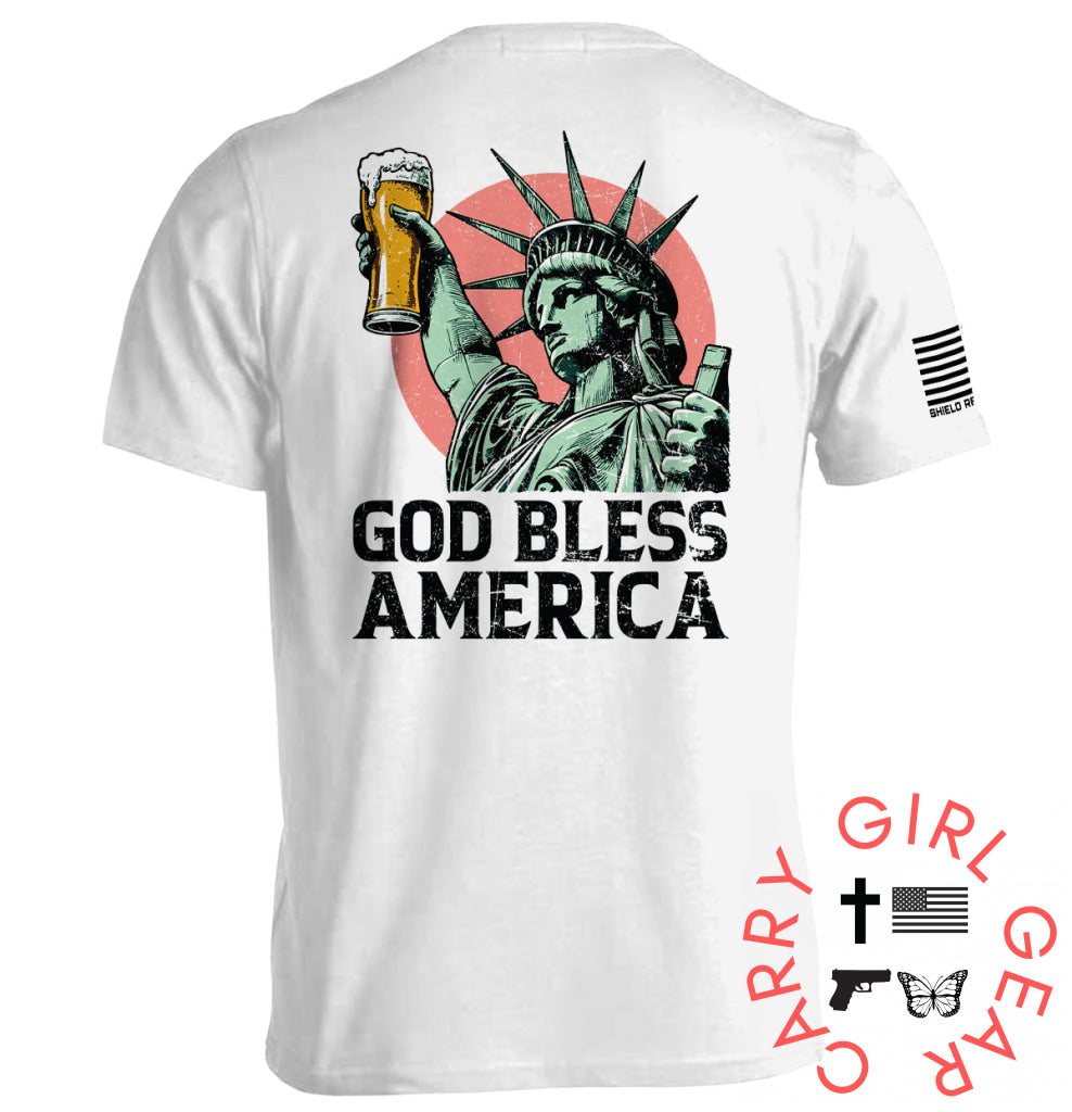 God Bless America White / S Tee Nc - Apparel