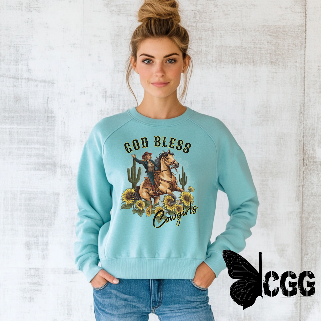 God Bless Cowgirls Crew Sweatshirt By Bourbon Cowgirl Shirts