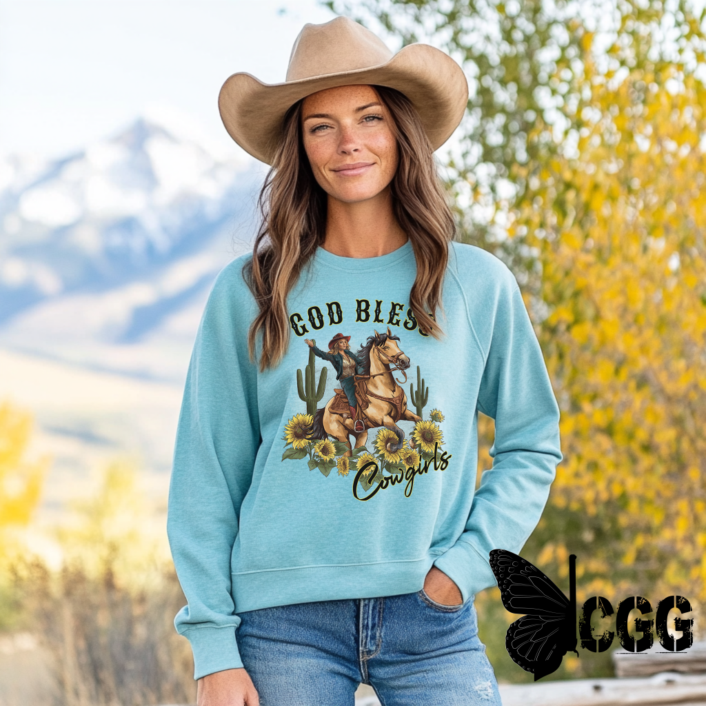 God Bless Cowgirls Crew Sweatshirt By Bourbon Cowgirl Shirts