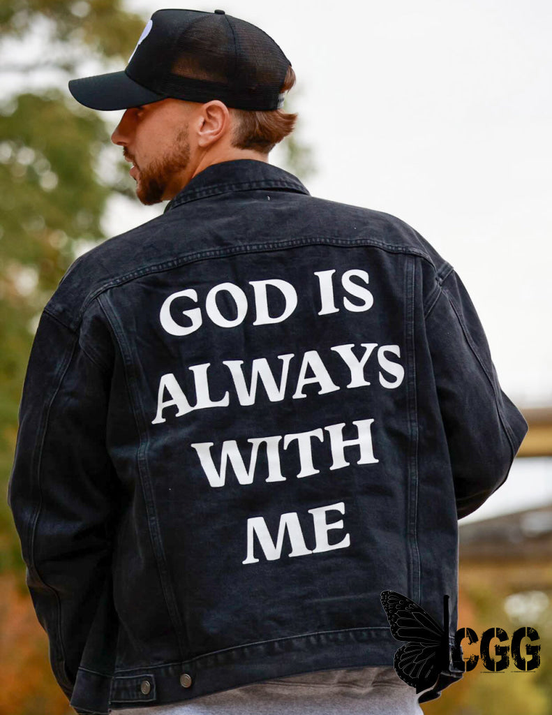 God Is Always With Me Denim Jacket