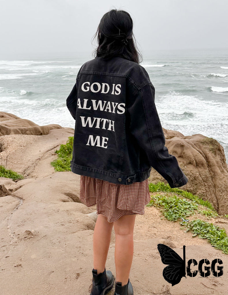 God Is Always With Me Denim Jacket