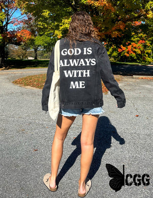 God Is Always With Me Denim Jacket