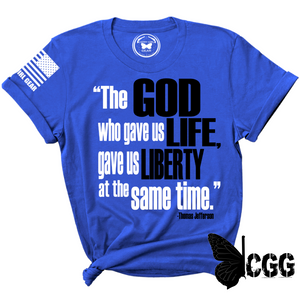 God Life & Liberty Tee Xs / Royal Blue Unisex Cut Cgg Perfect Tee