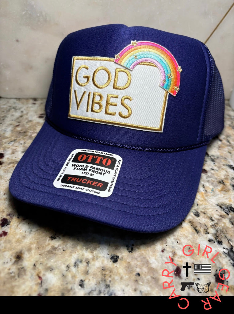 God Vibes trucker hat Purple