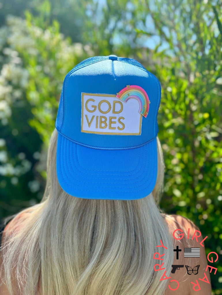God Vibes trucker hat Royal blue