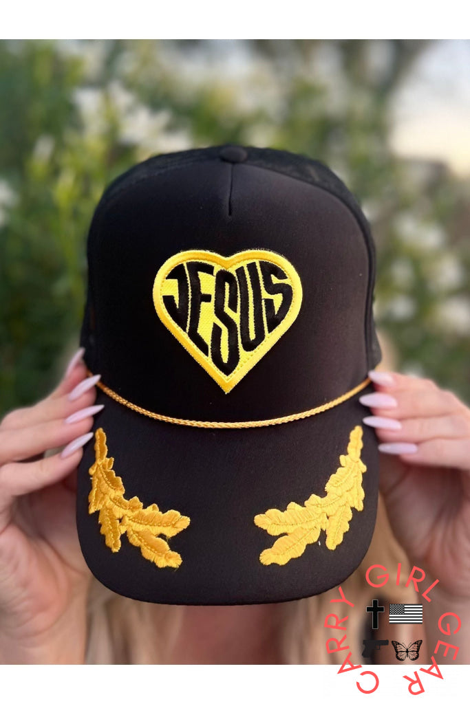 Gold Leaf Jesus trucker hat