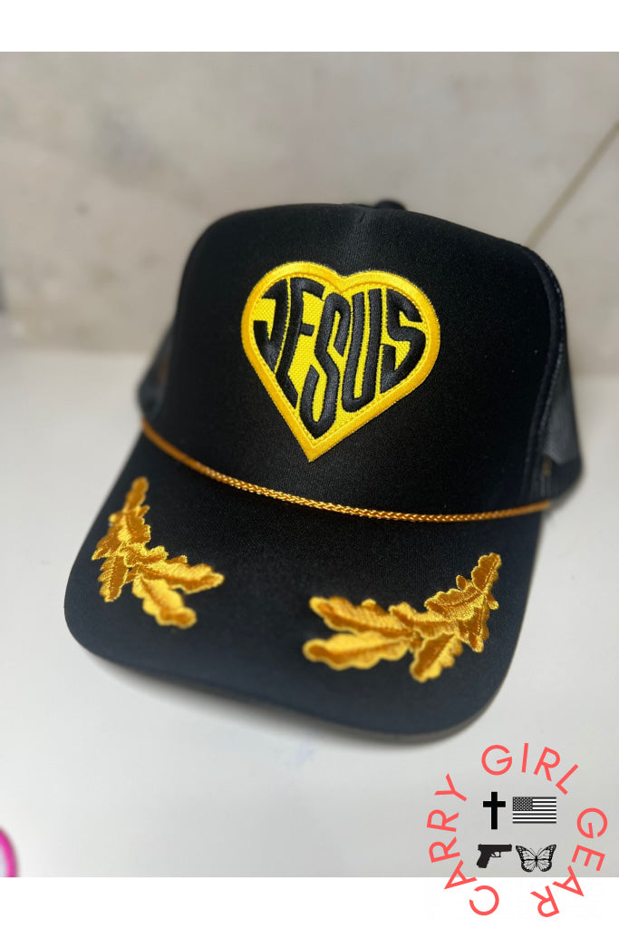 Gold Leaf Jesus trucker hat