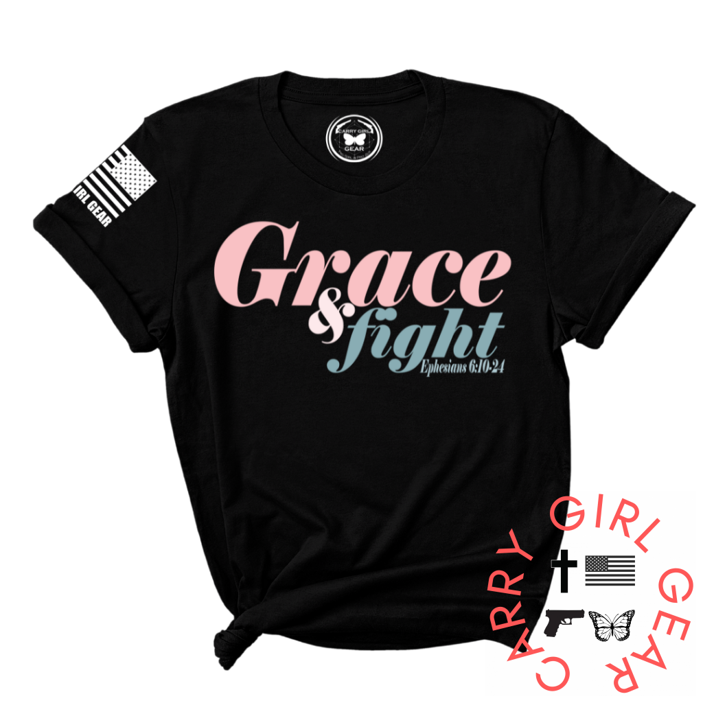 Grace & Fight Tee Xs / Black Unisex Cut Cgg Perfect Tee