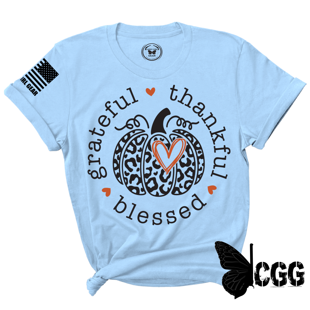 Grateful Thankful Blessed Tee Xs / Blue Unisex Cut Cgg Perfect