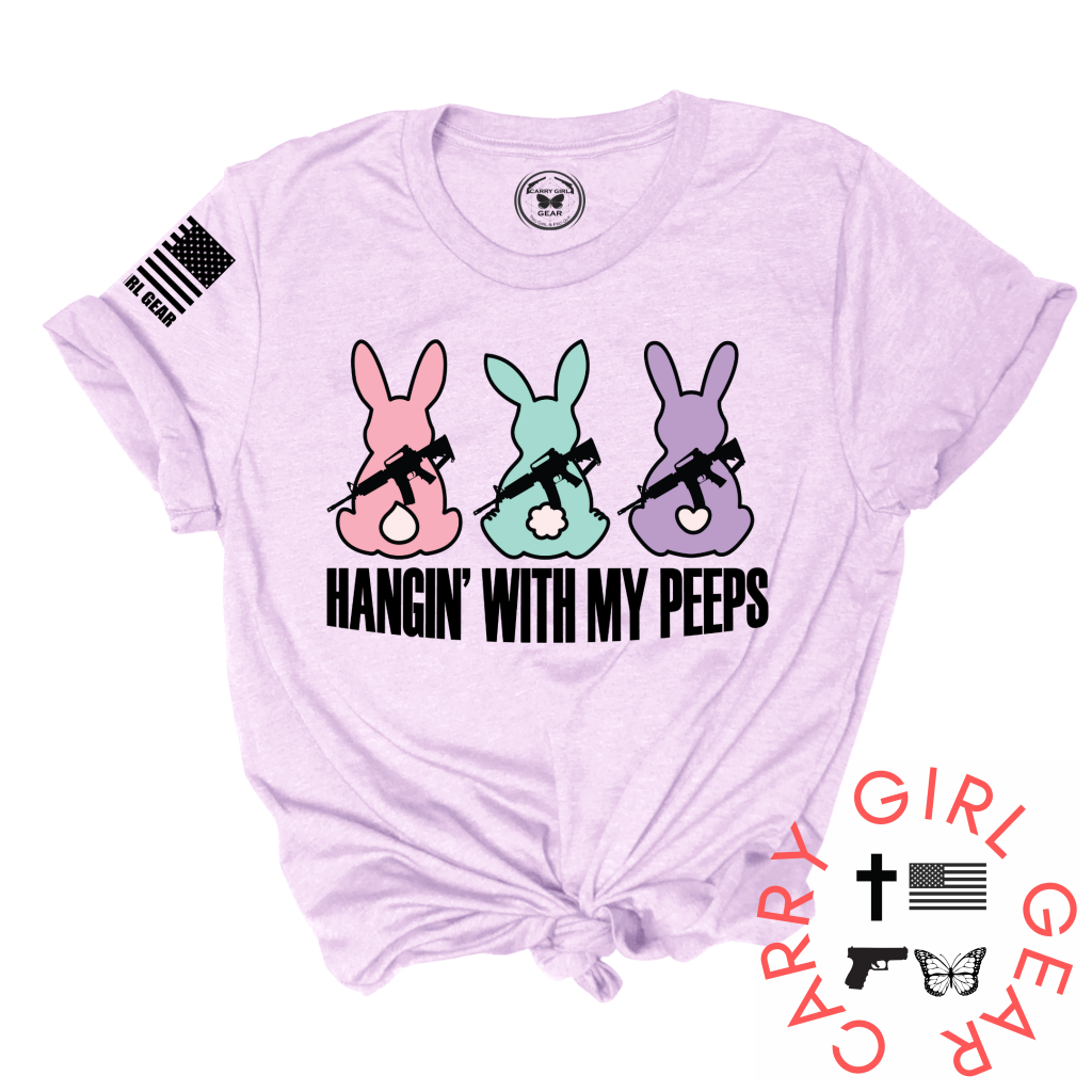 Hangin’ With My Peeps Tee Xs / Heather Liliac Unisex Cut Cgg Perfect Tee