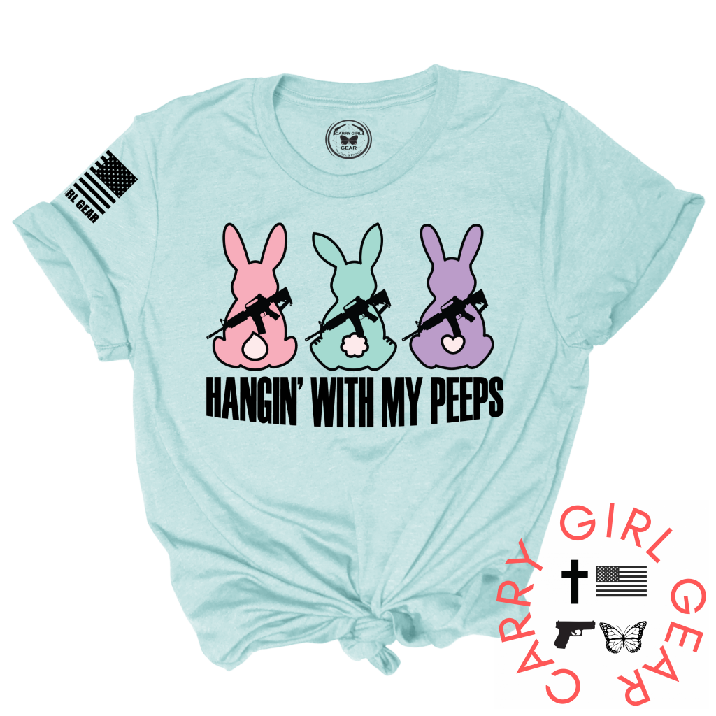 Hangin’ With My Peeps Tee Xs / Ice Blue Unisex Cut Cgg Perfect Tee