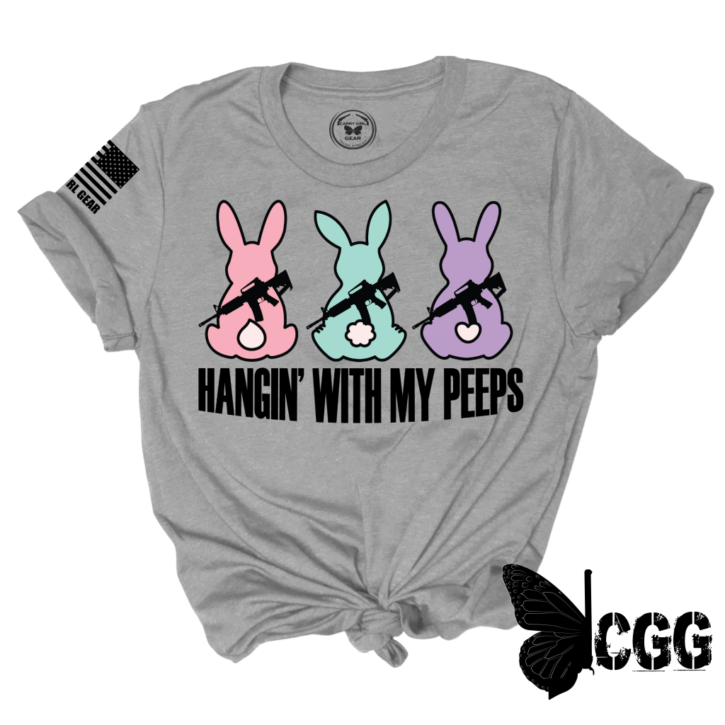 Hangin’ With My Peeps Tee Xs / Steel Unisex Cut Cgg Perfect Tee