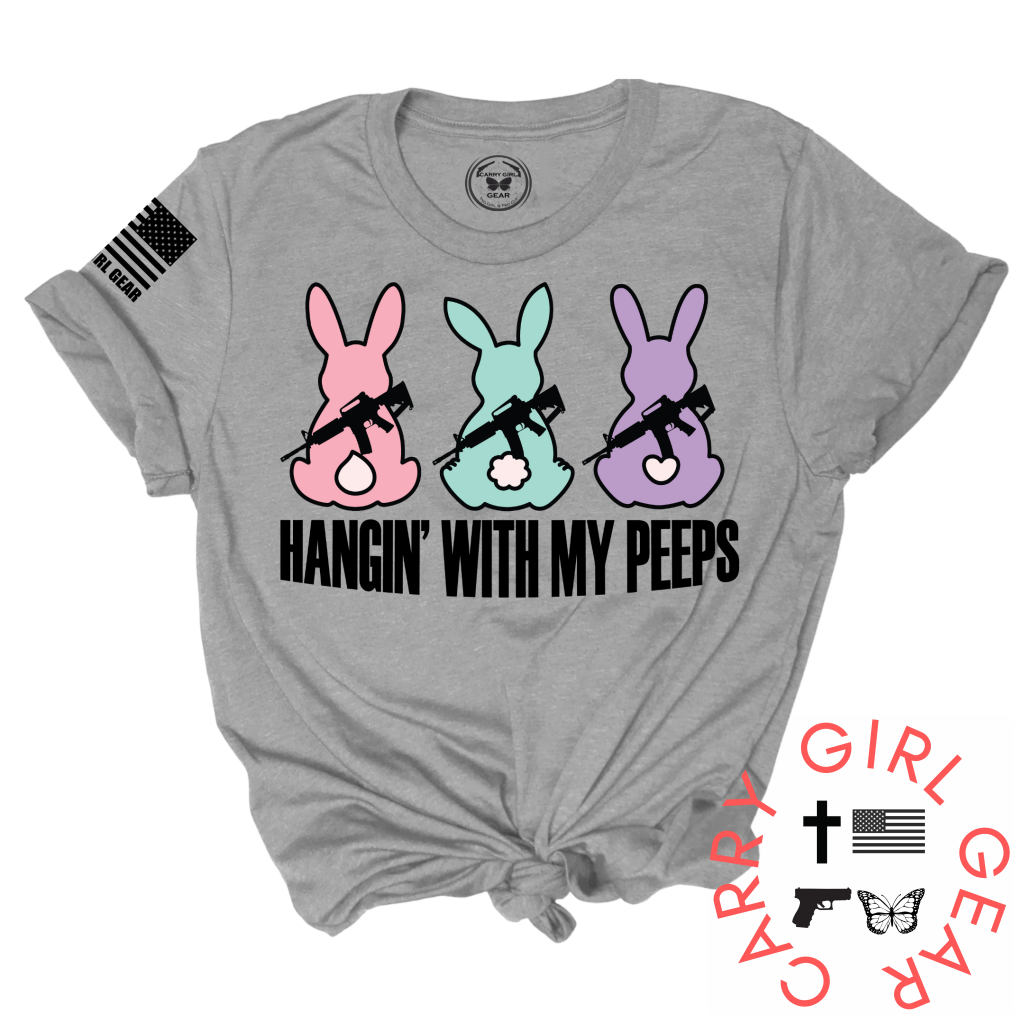Hangin’ With My Peeps Tee Xs / Steel Unisex Cut Cgg Perfect Tee
