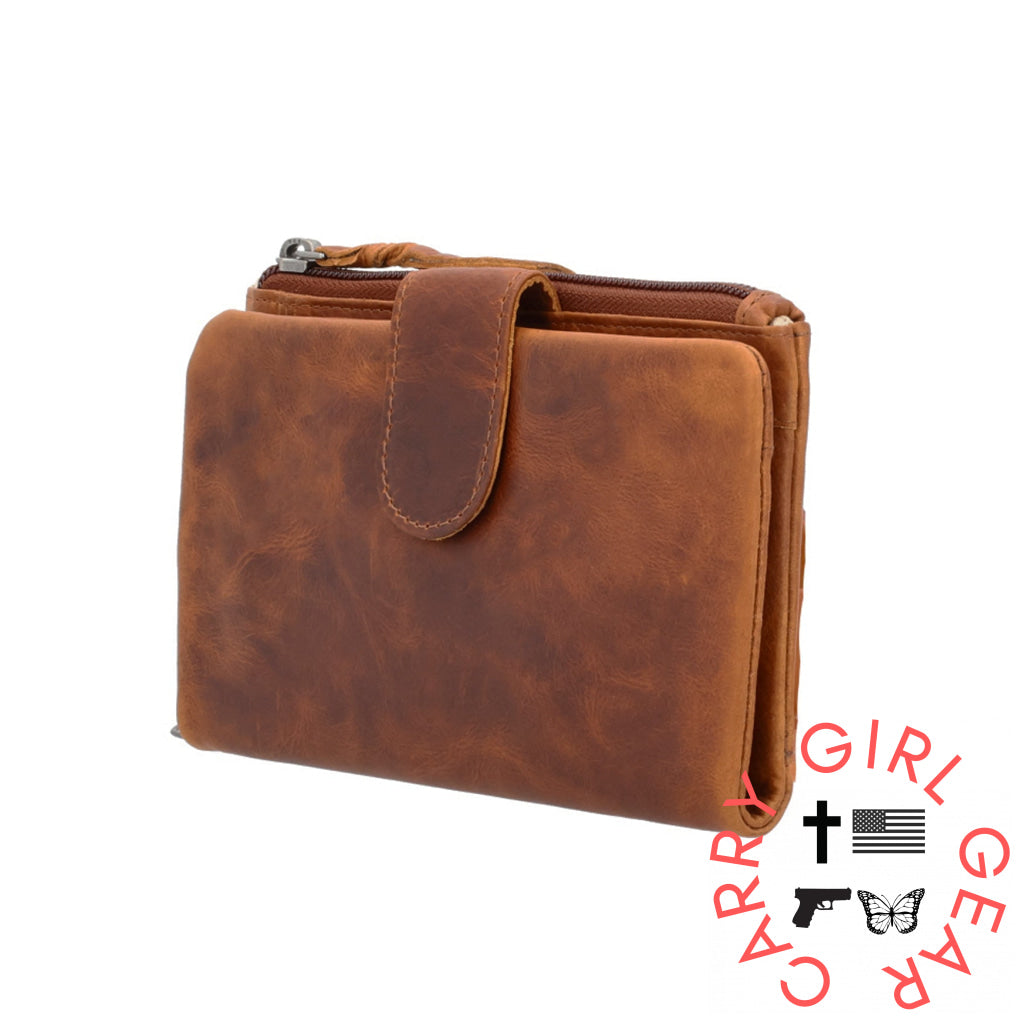 Harper Rfid Distressed Leather Wallet By Lady Conceal Wallets