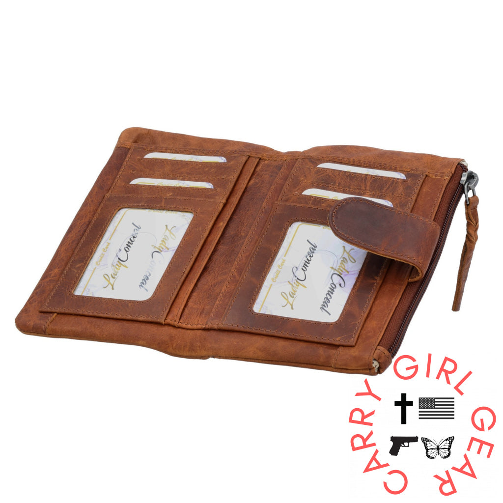 Harper Rfid Distressed Leather Wallet By Lady Conceal Wallets