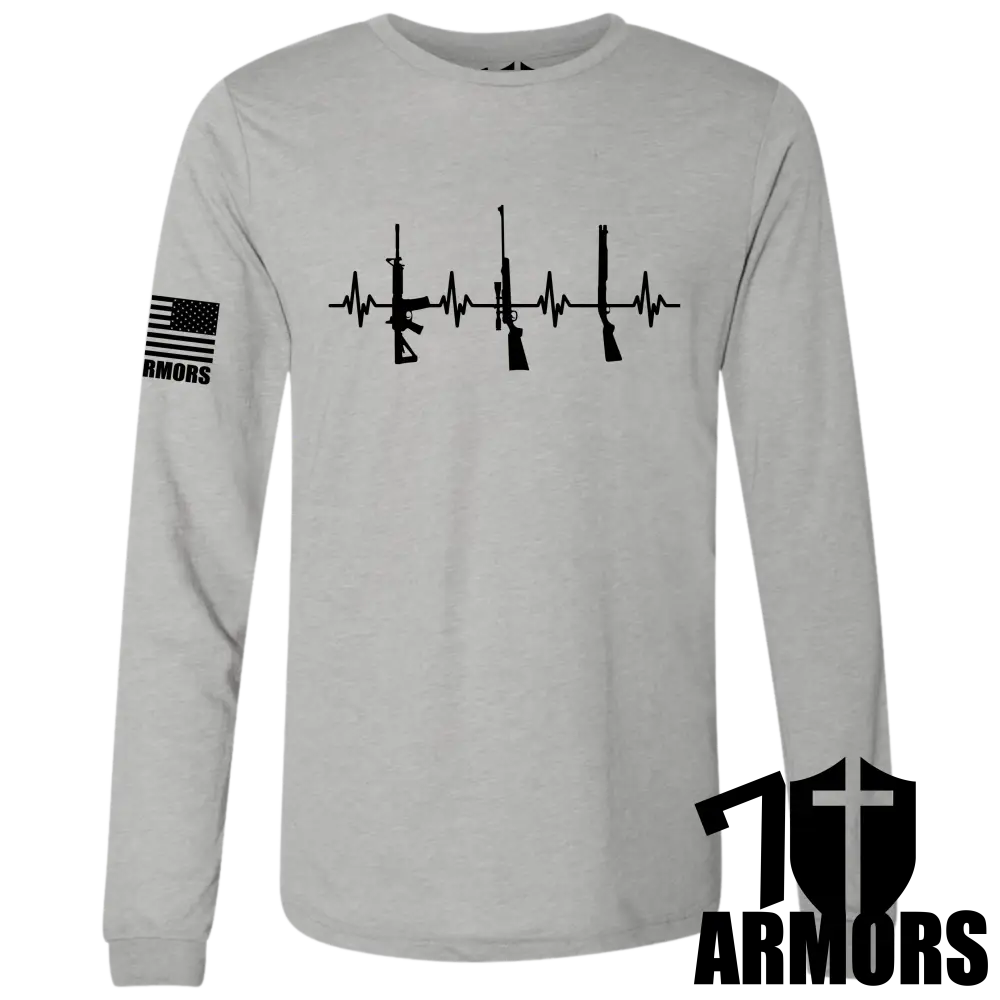 Heartbeat Of Liberty Long Sleeve Sm / Gray